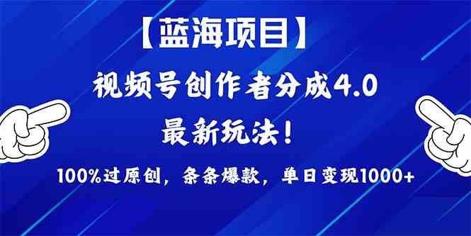 （9777期）2024蓝海项目视频号，最新方法， 100%过原创，条条爆款，单日变现1K+，…-kk网创