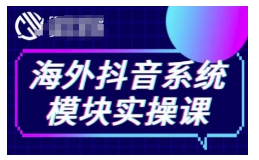 海外抖音Tiktok系统模块实操课，TK短视频带货，TK直播带货，TK小店端实操等-kk网创