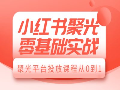 小红书聚光零基础实战，聚光平台投放课程从0到1-kk网创