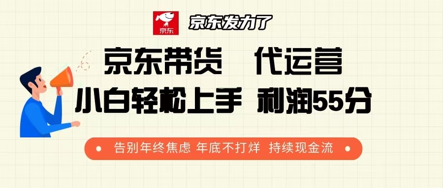 京东带货 代运营 利润55分 告别年终焦虑 年底不打烊 持续现金流-kk网创