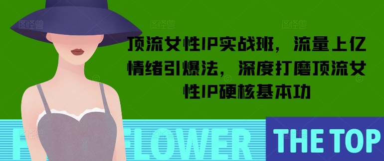 顶流女性IP实战班，流量上亿情绪引爆法，深度打磨顶流女性IP硬核基本功-kk网创