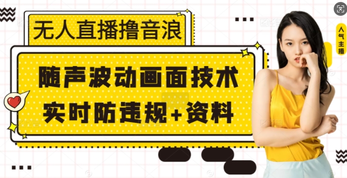 无人直播撸音浪+随声波动画面技术+实时防违规+资料【揭秘】-kk网创