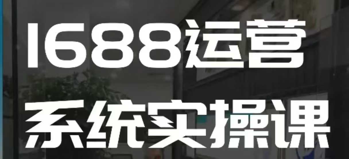 1688高阶运营系统实操课，快速掌握1688店铺运营的核心玩法-kk网创