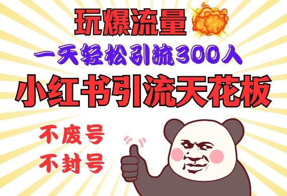 小红书引流天花板，玩爆流量，一天轻松引流300人，安全操作-kk网创
