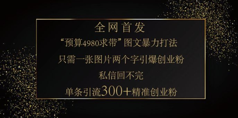 小红书神奇图片引流法，只需一张图，就能单条笔记凭借此方法，轻松引流 300 + 精准创业粉-kk网创