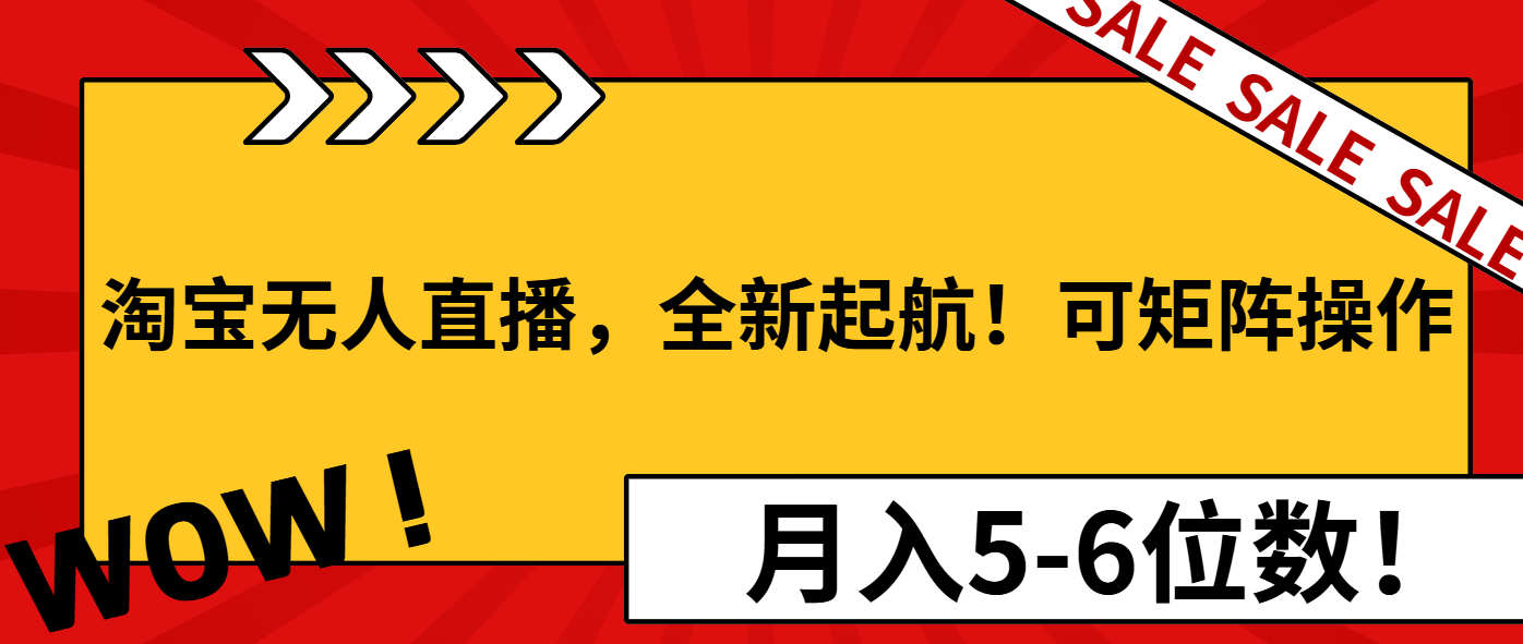 淘宝无人直播，全新起航！可矩阵操作，月入5-6位数！-kk网创