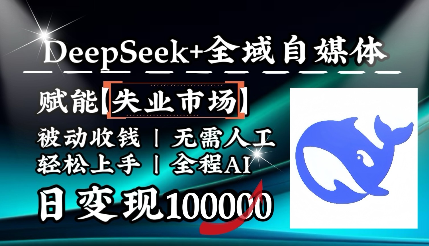 降维打击，DeepSeek+失业市场，全自动操作，结合人人刚需，单月利润轻松破100000＋-kk网创