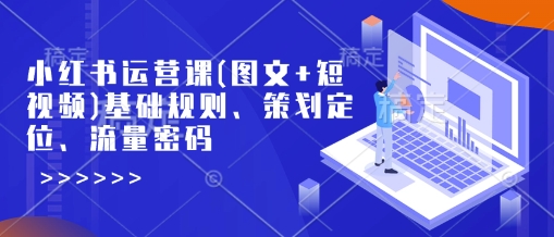 小红书运营课(图文+短视频)基础规则、策划定位、流量密码-kk网创