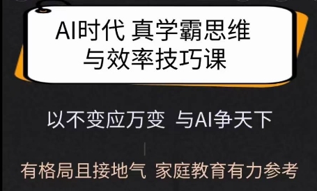 Ai时代真学霸思维与学习方法课，有格局且接地气，家庭教育有力参考-kk网创