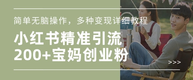 小红书混剪日引200+宝妈创业粉，简单无脑操作，多种变现详细教程-kk网创