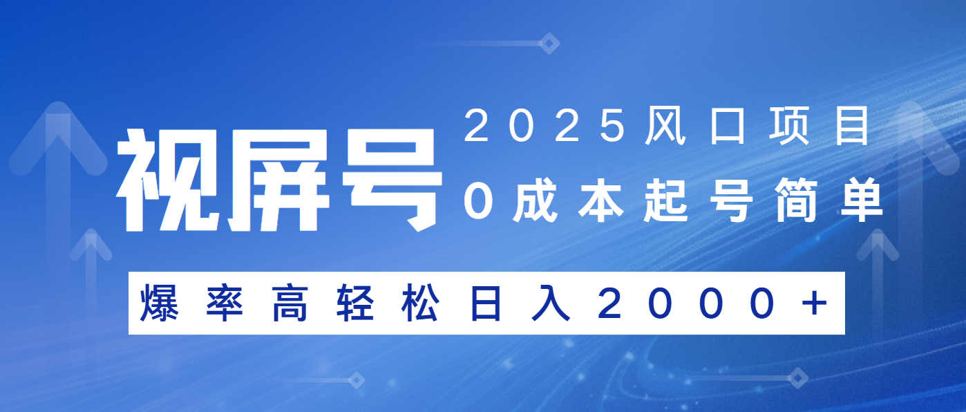 2025风口项目，视频号带货，起号简单，爆率高轻松日入2000+-kk网创