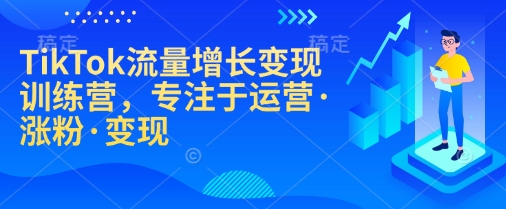 TikTok流量增长变现训练营，专注于运营·涨粉·变现-kk网创