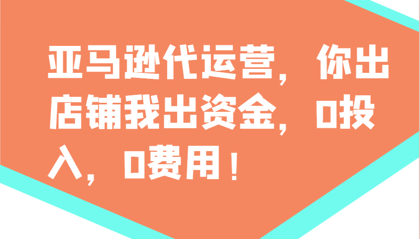 亚马逊代运营，你出店铺我出资金，0投入，0费用，无责任每天300分红，赢亏我承担-kk网创