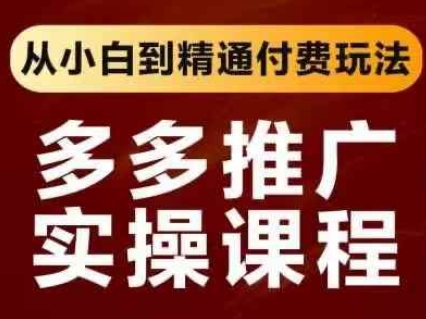 拼多多推广实操课程，从小白到精通付费玩法-kk网创
