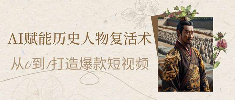 AI赋能历史人物复活术：从0到1打造爆款短视频-kk网创