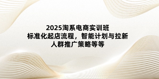 2025淘系电商实训班：标准化起店流程，智能计划与拉新，人群推广策略等等-kk网创