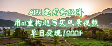 AI视觉疗愈经济：用ai重构超写实风景视频，单日变现多张-kk网创