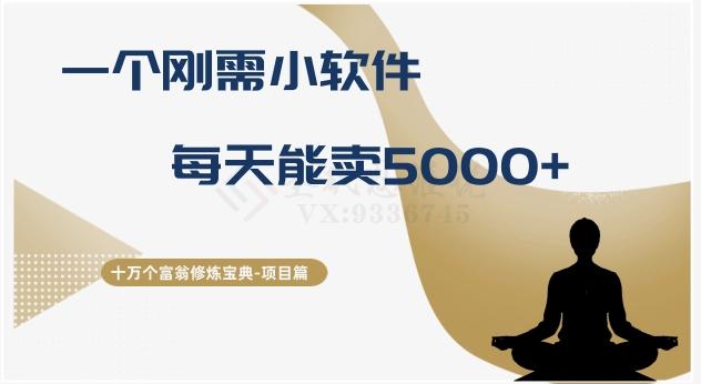 十万个富翁修炼宝典之17.一个刚需小软件，每天能卖5000+-kk网创