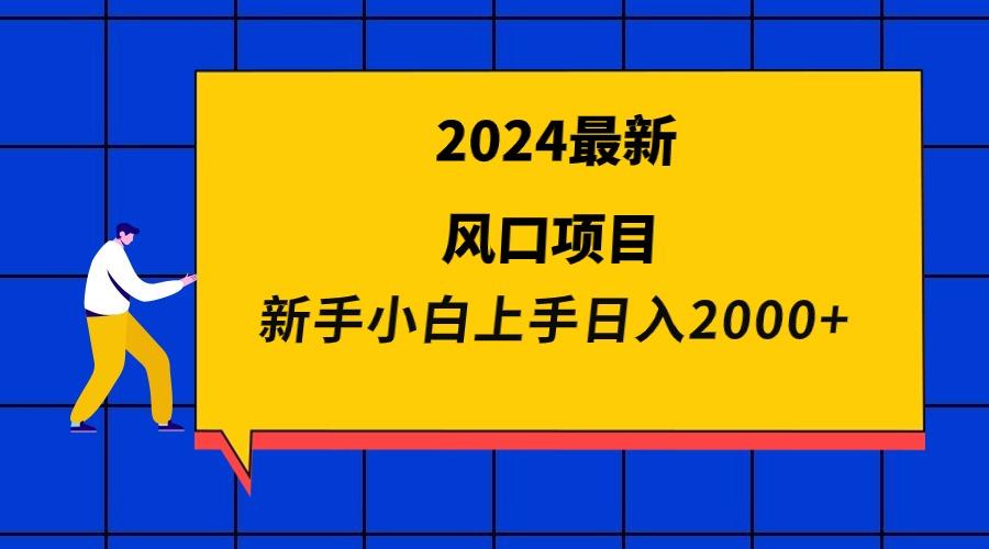 (9483期)2024最新风口项目 新手小白日入2000+-kk网创