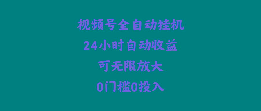 (10031期)视频号全自动挂机，24小时自动收益，可无限放大，0门槛0投入-kk网创