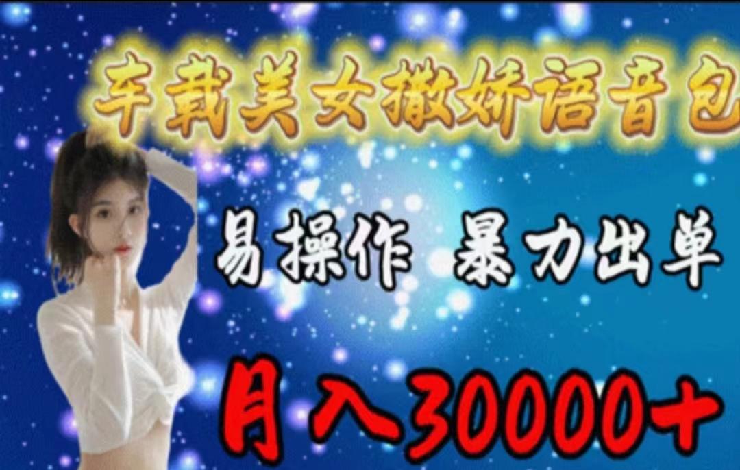 车载美女撒娇语音包，执行就出单，月入3000＋，小白看完课程就能马上实操-kk网创
