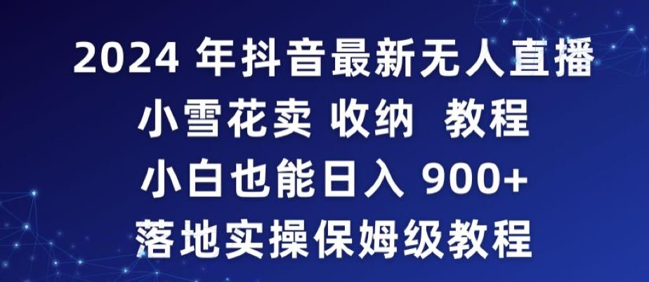 2024年抖音最新无人直播小雪花卖收纳教程，小白也能日入900+落地实操保姆级教程【揭秘】-kk网创
