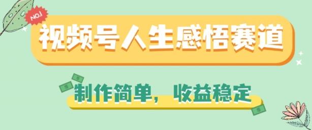 视频号人生感悟赛道，制作简单，收益稳定【揭秘】-kk网创