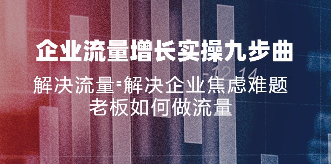 企业流量增长实战九步曲，解决流量=解决企业焦虑难题，老板如何做流量-kk网创
