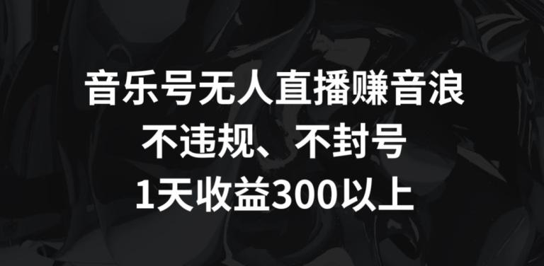 音乐号无人直播赚音浪，不违规、不封号，1天收益300+【揭秘】-kk网创
