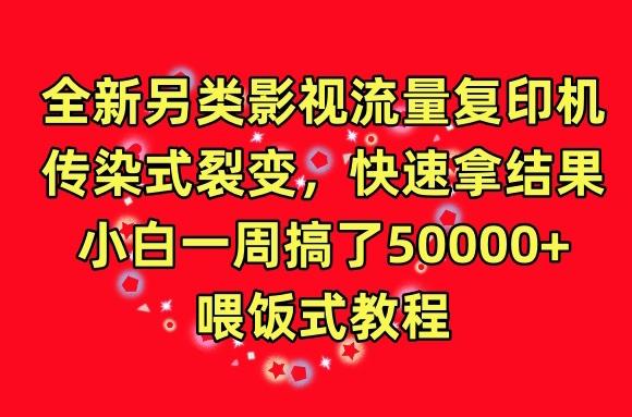 全新另类影视流量复印机，传染式裂变，快速拿结果，小白一周搞了50000+，喂饭式教程【揭秘】-kk网创