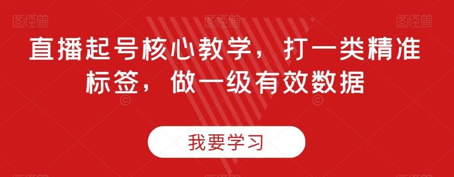 直播起号核心教学，打一类精准标签，做一级有效数据-kk网创