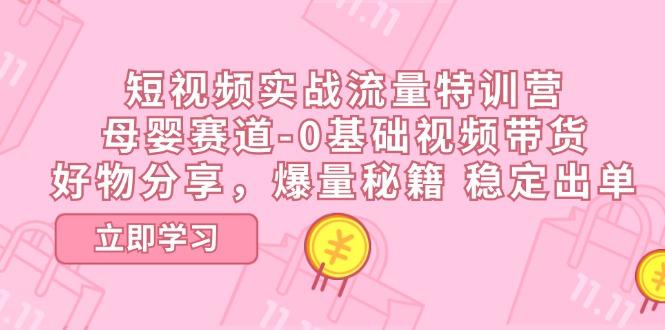 短视频实战流量特训营，母婴赛道-0基础带货，好物分享，爆量秘籍 稳定出单-kk网创