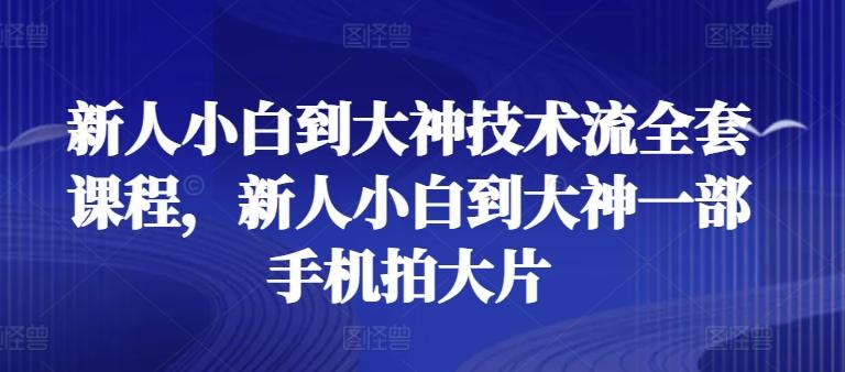 新人小白到大神技术流全套课程，新人小白到大神一部手机拍大片-kk网创