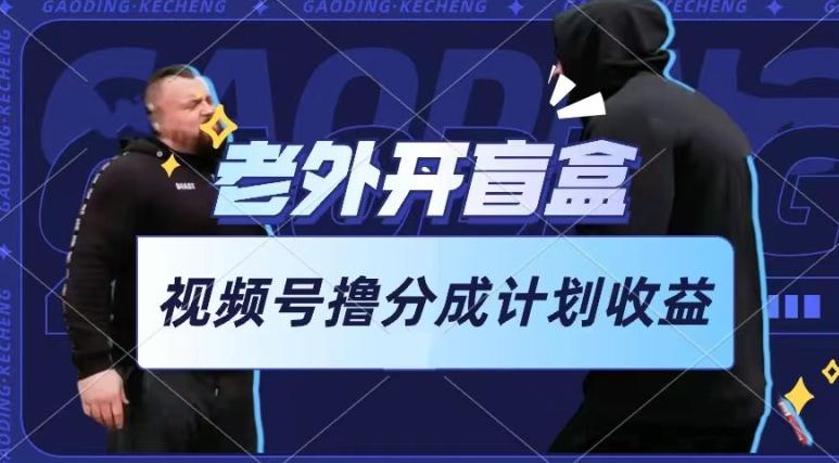 老外开盲盒视频，撸视频号分成计划收益，每天只需一小时，新手小白轻松上手【揭秘】-kk网创