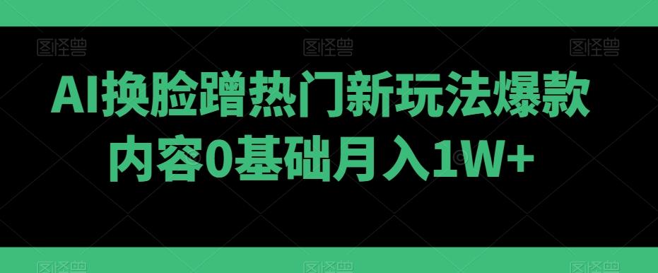 AI换脸蹭热门新玩法爆款内容0基础月入1W+-kk网创