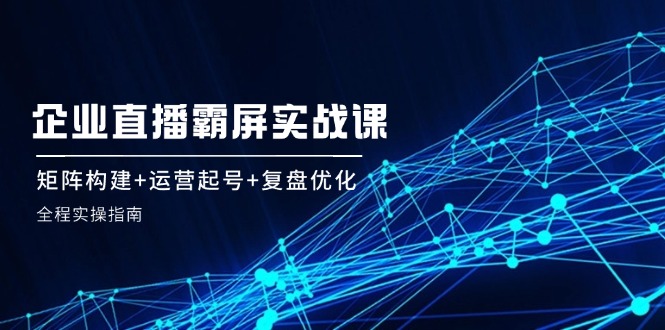 企 业 直 播 霸 屏实战课：矩阵构建+运营起号+复盘优化，全程实操指南-kk网创