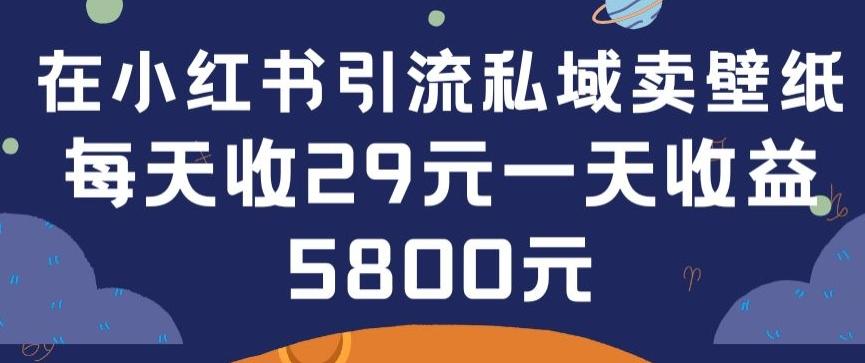 在小红书引流私域卖壁纸每张29元单日最高卖出200张(0-1搭建教程)【揭秘】-kk网创