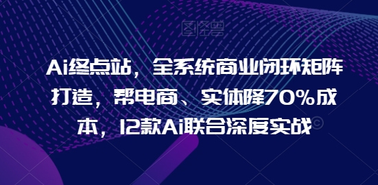 Ai终点站，全系统商业闭环矩阵打造，帮电商、实体降70%成本，12款Ai联合深度实战【0906更新】-kk网创