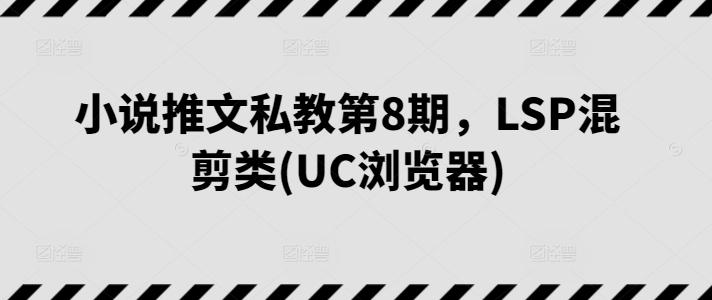 小说推文私教第8期，LSP混剪类(UC浏览器)-kk网创