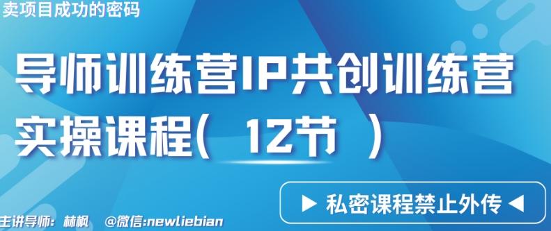 导师训练营3.0IP共创训练营私密实操课程(12节)-卖项目的密码成功秘诀【揭秘】-kk网创