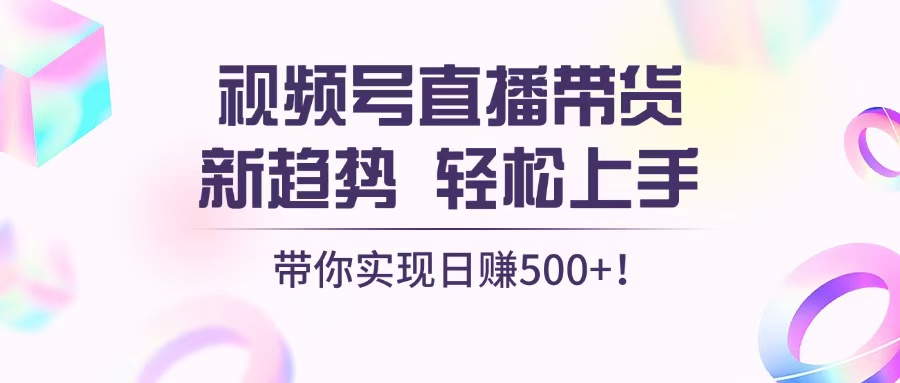 视频号直播带货新趋势，轻松上手，带你实现日赚500+-kk网创