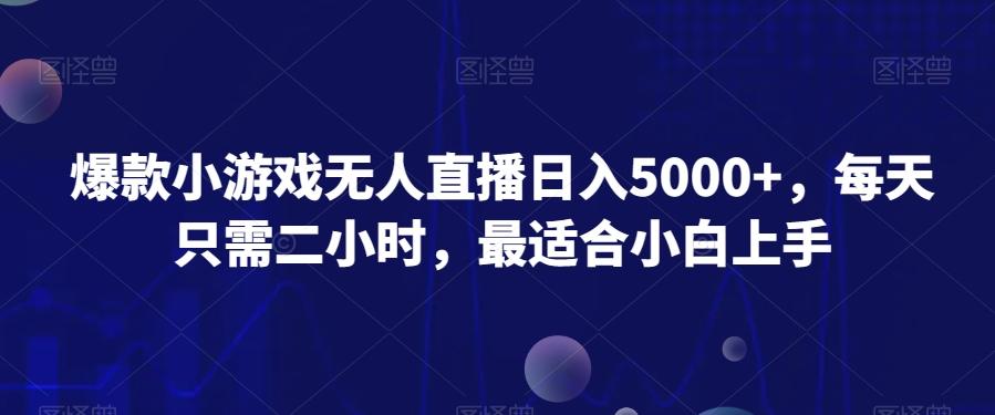 爆款小游戏无人直播日入5000+，每天只需二小时，最适合小白上手-kk网创
