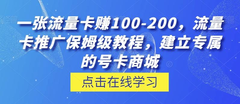 一张流量卡赚100-200，流量卡推广保姆级教程，建立专属的号卡商城-kk网创
