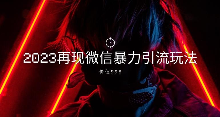 价值998元2023最新微信暴力引流玩法，日引流50-100+-kk网创