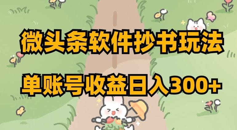 微头条软件抄书玩法，单账号收益日入300+【揭秘】-kk网创