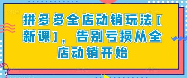 拼多多全店动销玩法【新课】，告别亏损从全店动销开始-kk网创