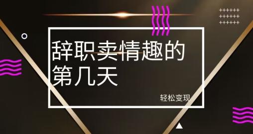 冷门赛道，辞职卖情趣的第几天，超暴力项目-kk网创
