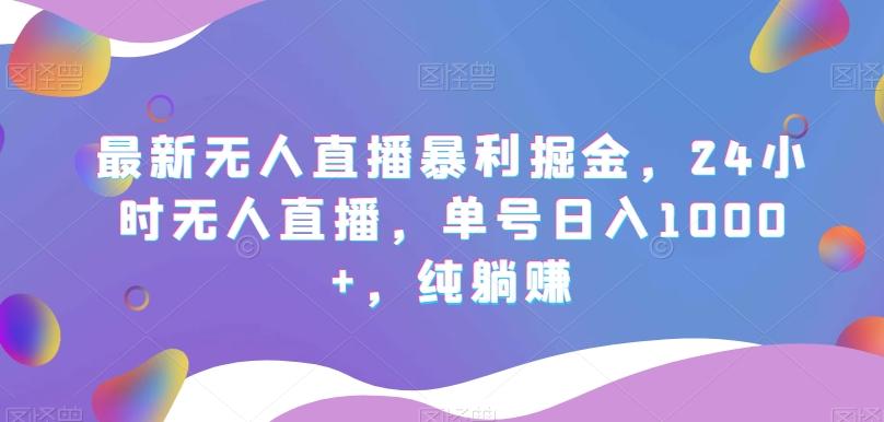 最新无人直播暴利掘金，24小时无人直播，单号日入1000+，纯躺赚-kk网创
