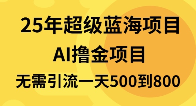 25年超级蓝海项目一天800+，半搬砖项目，不需要引流-kk网创