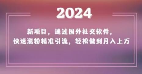 2024新项目，通过国外社交软件，快速涨粉精准引流，轻松做到月入上万【揭秘】-kk网创